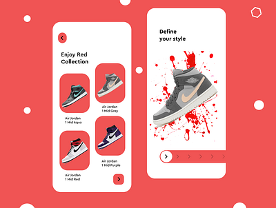 Online shopping app branding clothing colorful nike nike shoes red shop ux uxdesign uxui