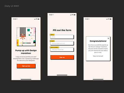 Sign up form - Daily UI #001 app brutal design form mobile sign up subscribtion ui ux