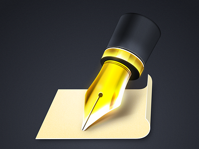 Gold Pen Icon gold icon layers pen realistic sketch