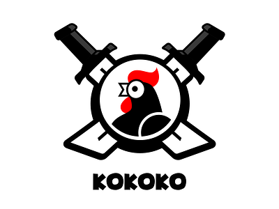 Kokoko chicken icon illustration katana kokoko saber sword