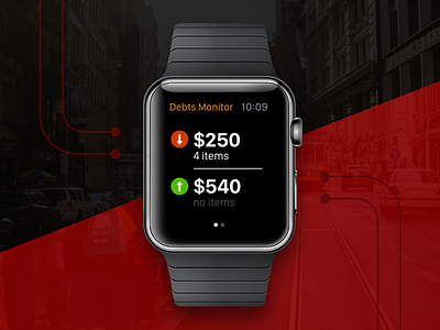 Debts Monitor App for Apple Watch apple arrow borrow debt lent money monitor watch watchos