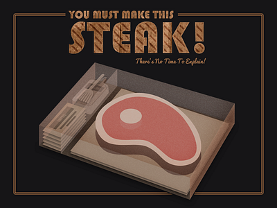 There's No Time To Explain! concept cooking eat illustration meat rdc retro russian design cup steak