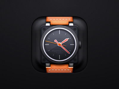 Business app icon for iOS black business dark icon ios leather time watch wear