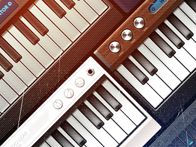 Music UI #2 Audio Gear app glow music musical instrument piano plastic synth ui warm wood