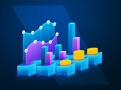 The block-chain graphics graphic illustration isometric isometry statistic