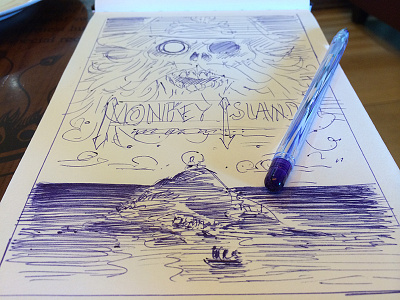 Monkey Island Sketch alternate amiga game island monkey monkey island poster sketch tribute