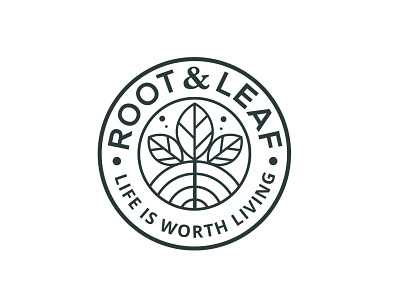 Root & Leaf badge badge design branding business design logo minimal minimalist retro typography