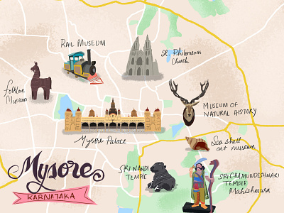 Map illustration - Mysore Karnataka