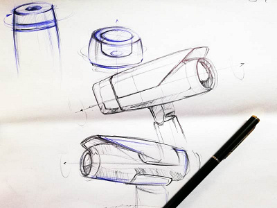 Product sketch and render - "TRIAL" drawing drawings illustration pen pencil pendrawing photoshop print product product design product sketch reference sample sketch shape drwaing sketchaday sketching