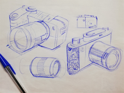 Camera - product sketch using simple shapes drawing products drawing shapes product product design product design sketch product sketch reference products sample sketch shape design simple shapes
