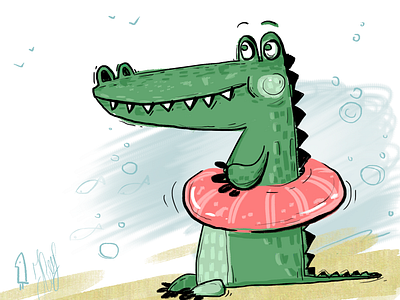 Сrocodile green design illustration сrocodile тварин фотошоп