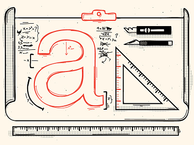 typography a illustration letter rule typography