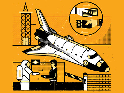 bribery astronaut illustration spaceship