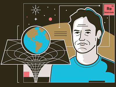 portrait of Pedro G. Ferreira globe illustration infographic man portrait science