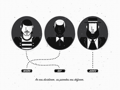 Prejudice black illustration people white