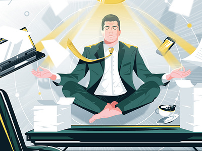 Você S/A Magzine man meditation office yoga