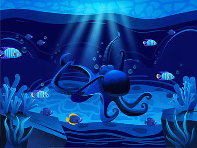 The undersea world - the octopus 应用 插图 设计