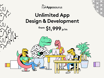 Appasaurus Unlimited App Development app app designer app developer appdesign appdevelopers branding design illustration