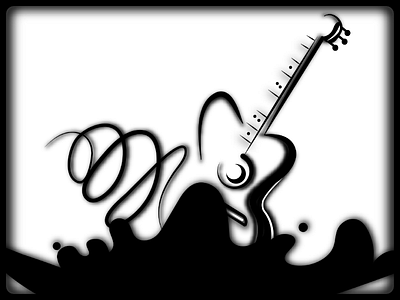 Gitar black branding designing graphic designing guitar icon illustration illustrator illusttrate logo