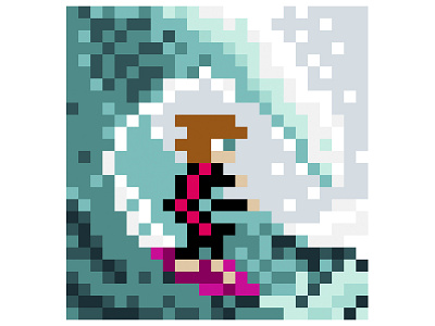 Pixel Surfing design illustration pixel sports surfboard surfer surfing vector vectorart