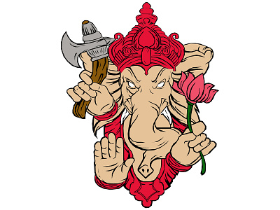 Angry Ganesh design god illustration vector