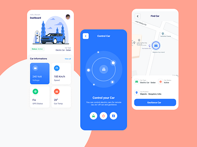 Electric Control Car App app design ui ux