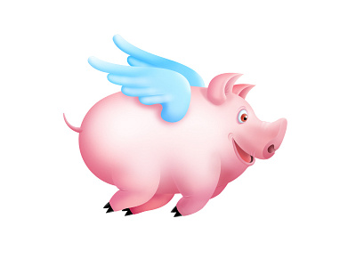 Piggy animal game illustration pig wing
