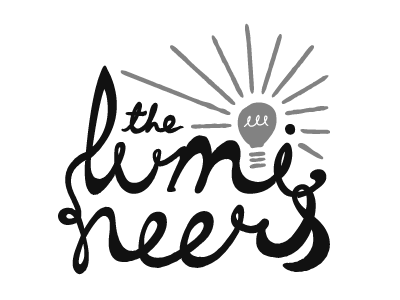 cutemineers cute hand drawn lettering lightbulb lumineers script typography