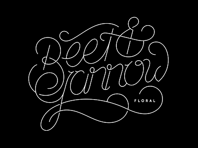 Beet And Yarrow classic florist logotype monowidth type