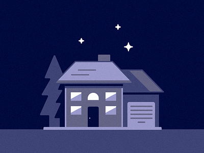 Haus Call home house illustration night