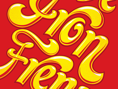 mustard status (highlights) classic retro script shiny typography