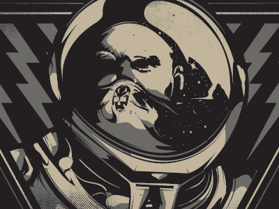 Space Oddity astronaut illustration pirate sci fi sharp vector