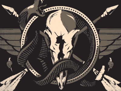 tuff stuff arrows biker illustration rattlesnake skull tough vector vulture wings