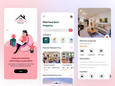 Discover Your Dream House UI | Real Estate design hire designer mobile app design mobile app design agency mobile app development mobile app ui real estate ui