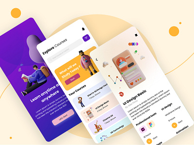 Application for Bright Future| Education UI education education app educational branding hire designer mobile app design mobile app design agency mobile app development mobile app ui ui ui design