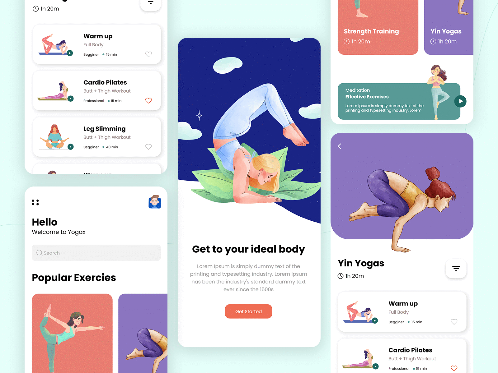 Yoga for Overall Fitness | Yoga UI health health app health care mobile app design mobile ui ui ux ui design yoga yoga app