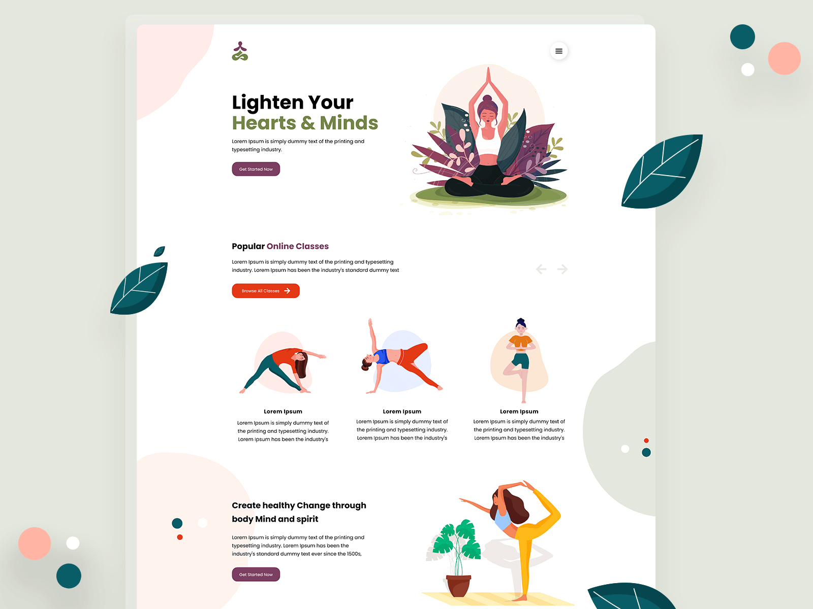 Yoga for Overall Fitness | Health Care | Yoga Web Template health app health care healthcare web template web deisgn web template web template design yoga yoga landing page