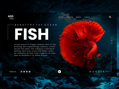 Creative Fish Website Landing Page Design I Beauty of the Ocean