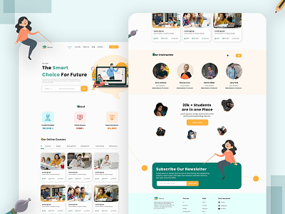 Education Web Design Template for Online Courses & Teaching education education web template education website educational hire designer landing page online courses online teaching ui design web design web template web template design website design