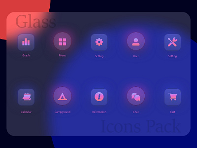 Glass Icons Design to Strengthen the Text branding design design art element design elements icons logo mobile app design ui design ux vector web template