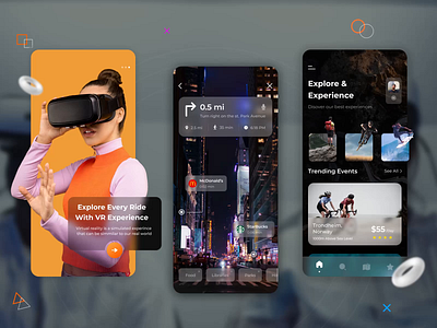 Seamless😍 Page Layouts for Virtual Reality App📱 ar artificial intelligence augmented reality future futuristic home page landing page meta modern oculus services tech technology ui ux virtual reality vr web web design website design