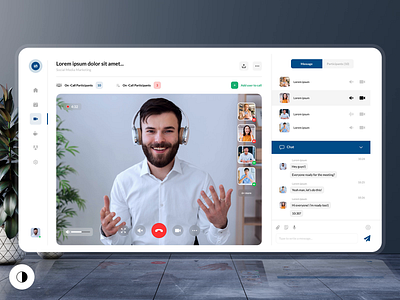 Perfect👌 Online Video Calling App📱 UI Designs app call chat clean conference conversation design hangout interface livestream minimal people product remote room ui ux video web zoom