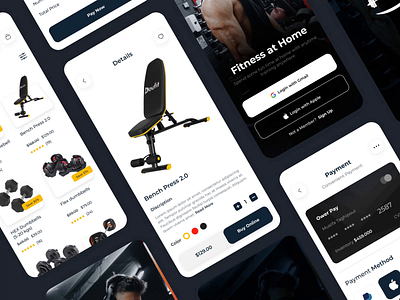 Laudable UI Designs✨ for Fitness Equipment🔩 App app design cards catalog design ecommerce figma filters gym mobile app store responsive sport ui ux web web design