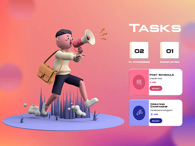 Appealing😍 3D Animation for Social Media Task Management💼 3d 3d character 3d icons 3d illustration brand design brand marketing branding dashboard illustration landing page marketing marketing campaign marketing website mobile mobile app social media marketing web design website