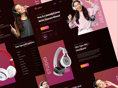 Seamless😍 Page Layouts for Headphone🎧 Web app graphics app icon brand branding business company branding e commerce earphone gadget graphics design headphone graphics identity modern graphics sale special offer symbol technology vector