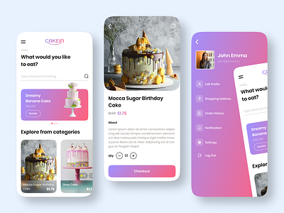 Cake🎂 Ordering Mobile UI/UX📱