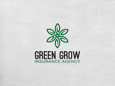 Green Grow Logo Design for insurance agency branding design flat illustration logo logo design branding logo designer minimal ui vector