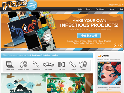 Infectious Custom Design Application homepage infectious new product orange