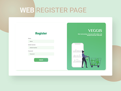 Web Register Page UI Design design illustration ui ux
