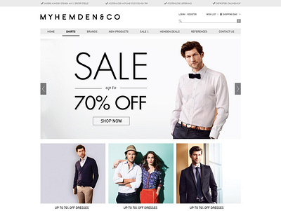 eCommerce Website for My Hemden ecommerce website design